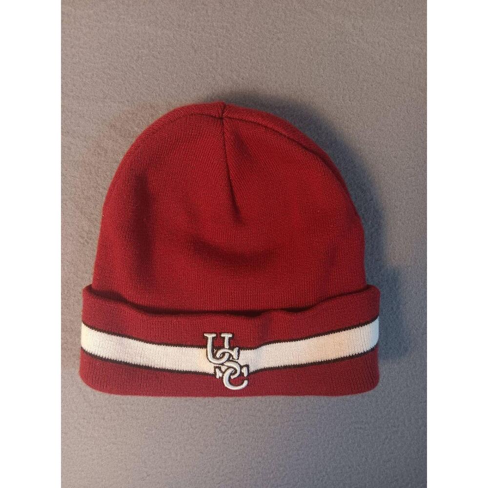 Colosseum USC College Beanie Cardinal Red Striped Cuff Collegiate Fanwear